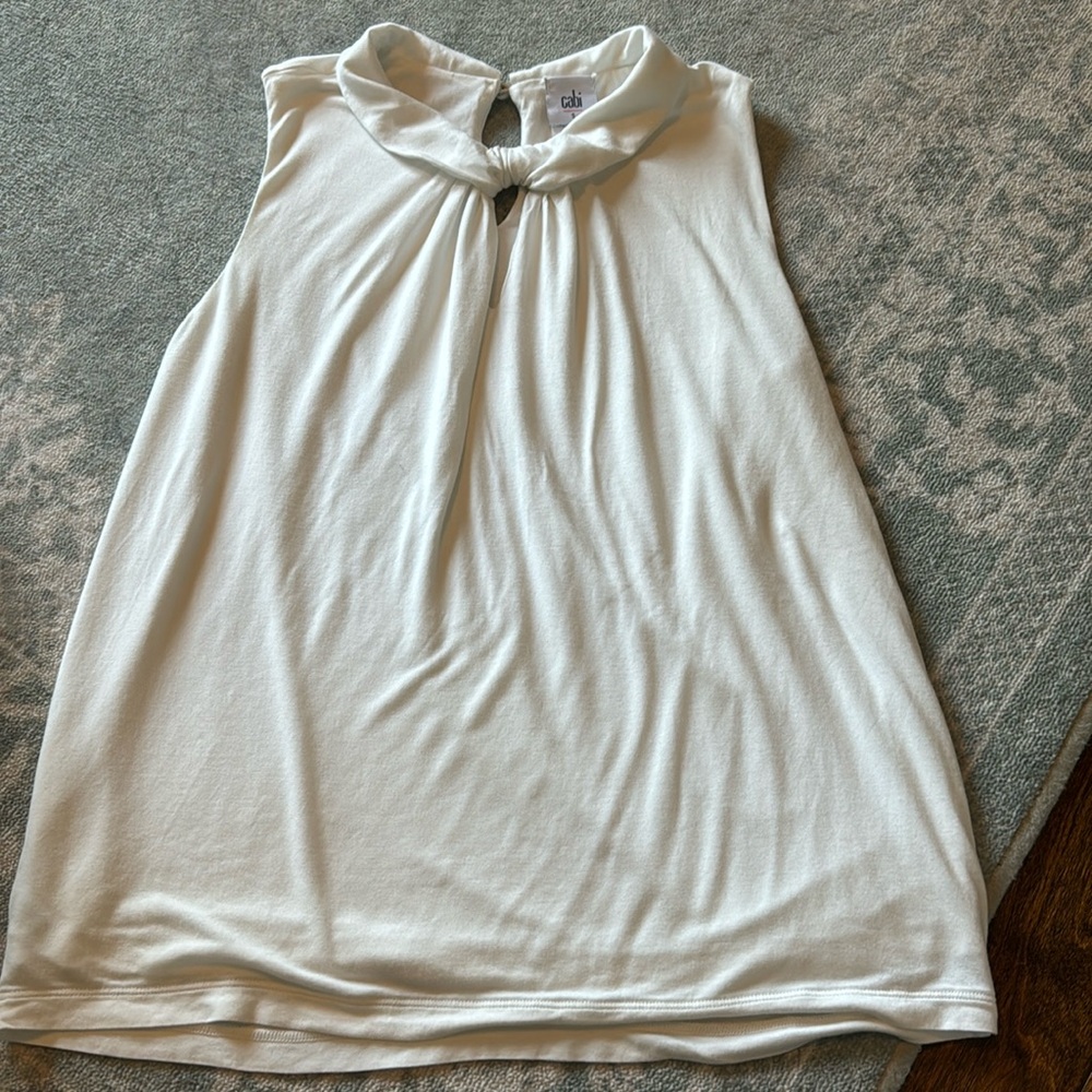 White Cabi blouse sleeveless